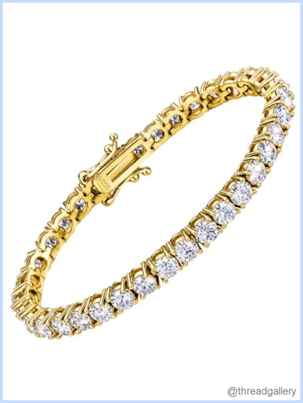 Moissanite Tennis Bracelet 925 Sterling Silver D Color VVS1 Double Safety Clasp